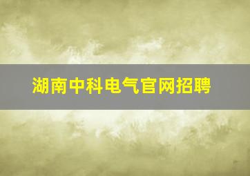 湖南中科电气官网招聘