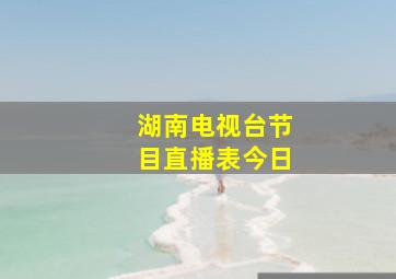 湖南电视台节目直播表今日