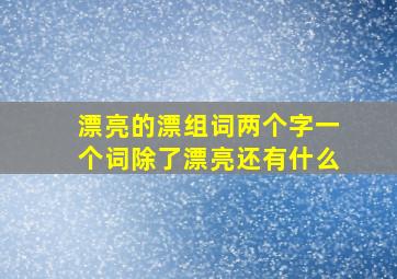 漂亮的漂组词两个字一个词除了漂亮还有什么