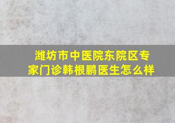 潍坊市中医院东院区专家门诊韩根鹏医生怎么样