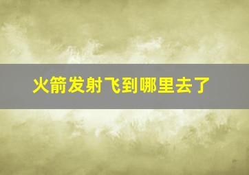 火箭发射飞到哪里去了