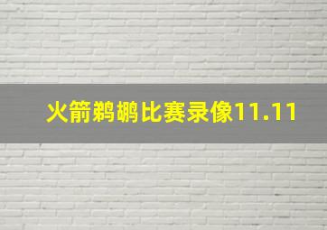 火箭鹈鹕比赛录像11.11