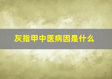 灰指甲中医病因是什么