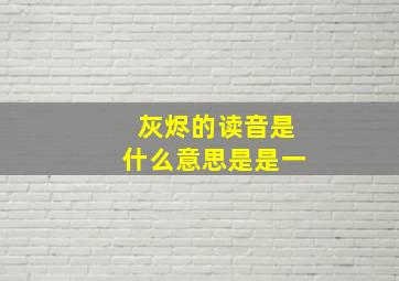 灰烬的读音是什么意思是是一