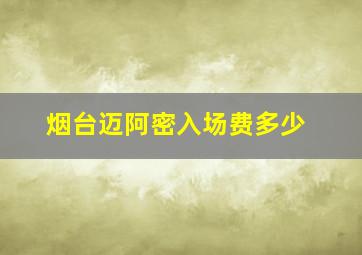 烟台迈阿密入场费多少