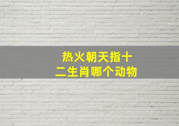 热火朝天指十二生肖哪个动物