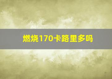 燃烧170卡路里多吗