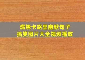 燃烧卡路里幽默句子搞笑图片大全视频播放