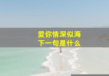 爱你情深似海下一句是什么