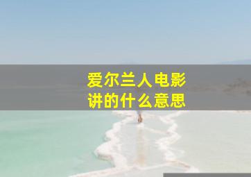 爱尔兰人电影讲的什么意思