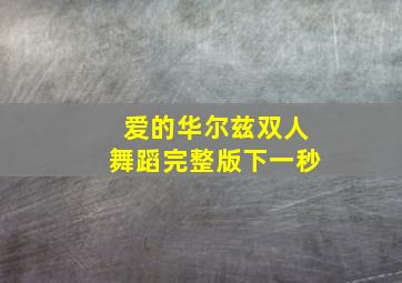 爱的华尔兹双人舞蹈完整版下一秒