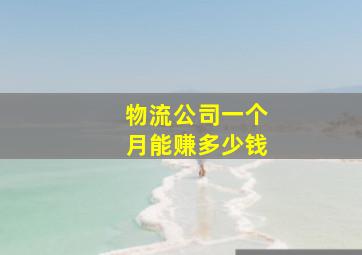 物流公司一个月能赚多少钱