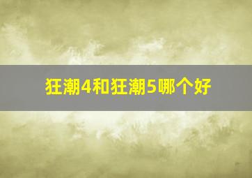 狂潮4和狂潮5哪个好