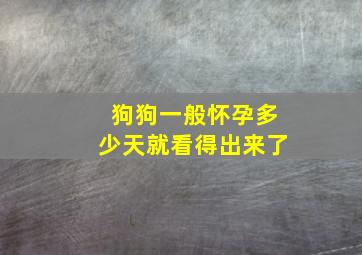 狗狗一般怀孕多少天就看得出来了