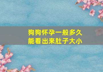 狗狗怀孕一般多久能看出来肚子大小