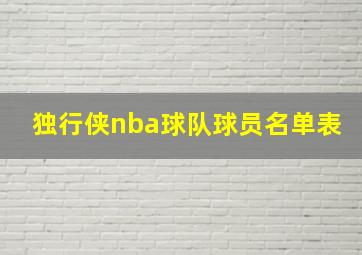 独行侠nba球队球员名单表