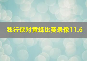 独行侠对黄蜂比赛录像11.6