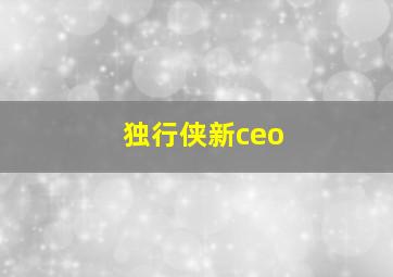 独行侠新ceo