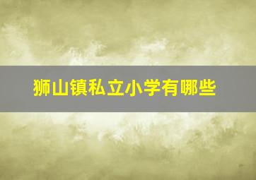 狮山镇私立小学有哪些