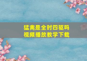 猛禽是全时四驱吗视频播放教学下载