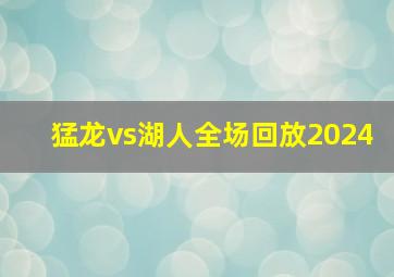 猛龙vs湖人全场回放2024