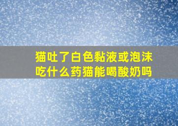 猫吐了白色黏液或泡沫吃什么药猫能喝酸奶吗