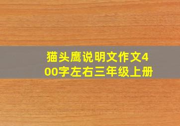 猫头鹰说明文作文400字左右三年级上册