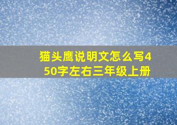 猫头鹰说明文怎么写450字左右三年级上册