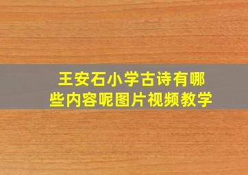 王安石小学古诗有哪些内容呢图片视频教学