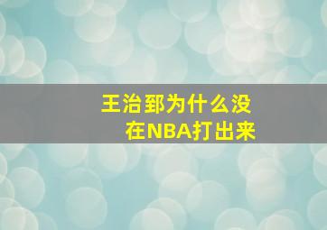 王治郅为什么没在NBA打出来