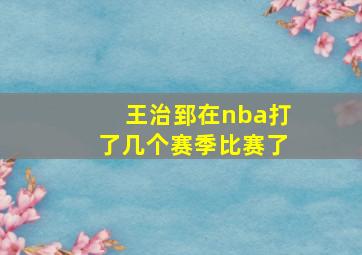 王治郅在nba打了几个赛季比赛了