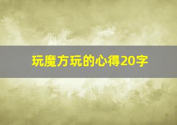 玩魔方玩的心得20字