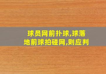 球员网前扑球,球落地前球拍碰网,则应判