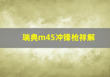 瑞典m45冲锋枪祥解