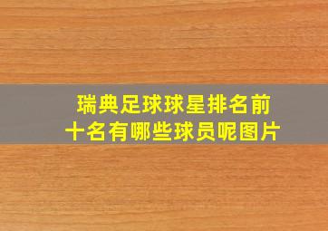 瑞典足球球星排名前十名有哪些球员呢图片