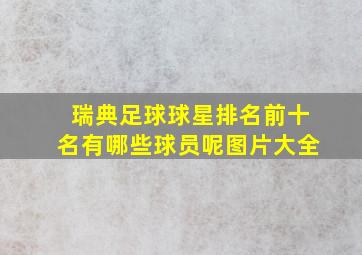 瑞典足球球星排名前十名有哪些球员呢图片大全