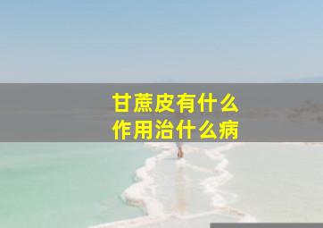 甘蔗皮有什么作用治什么病