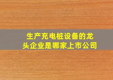 生产充电桩设备的龙头企业是哪家上市公司