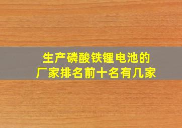 生产磷酸铁锂电池的厂家排名前十名有几家