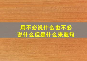 用不必说什么也不必说什么但是什么来造句