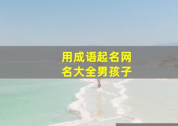 用成语起名网名大全男孩子