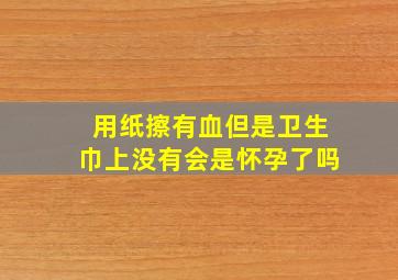 用纸擦有血但是卫生巾上没有会是怀孕了吗