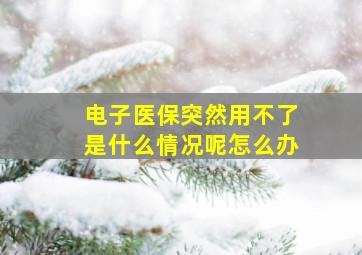 电子医保突然用不了是什么情况呢怎么办