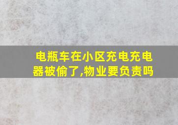 电瓶车在小区充电充电器被偷了,物业要负责吗