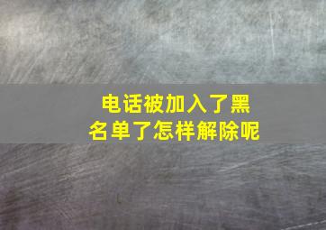 电话被加入了黑名单了怎样解除呢