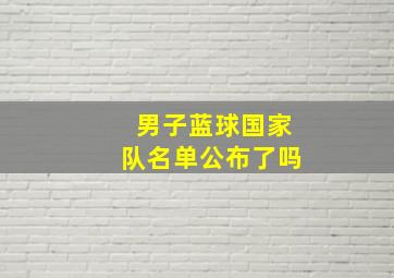 男子蓝球国家队名单公布了吗