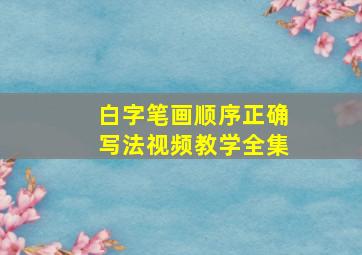 白字笔画顺序正确写法视频教学全集