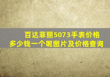 百达菲丽5073手表价格多少钱一个呢图片及价格查询