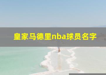 皇家马德里nba球员名字