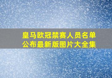 皇马欧冠禁赛人员名单公布最新版图片大全集